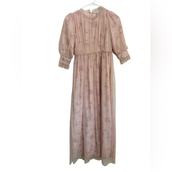 Ivy City Co Other - Ivy City Co. Girls dress, size 11-12 T, Pink floral, Tulle, Maxi dress